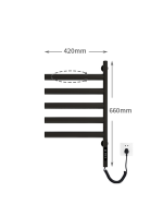 Port-prosop electric VENUS STAR, 42 x 66 cm, digital, negru mat, cu 5 brate reglabile, VNS AB-F55N - imagine 3