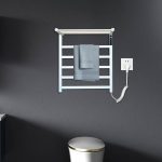 Port-prosop electric VENUS STAR, 45 x 52 cm, digital, alb mat, cu 5 brate si etajera pentru depozitare prosoape VNS AB-F60A - imagine 2