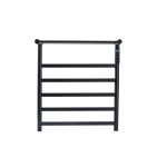 Port-prosop electric VENUS STAR, 45 x 52 cm, digital, negru mat, cu 5 brate si etajera pentru depozitare prosoape VNS AB-F60N