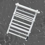 Port-prosop electric VENUS STAR, 50 x 75 cm, digital, alb mat, cu 5 brate si etajera pentru depozitare prosoape VNS AB-F80A - imagine 2