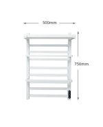 Port-prosop electric VENUS STAR, 50 x 75 cm, digital, alb mat, cu 5 brate si etajera pentru depozitare prosoape VNS AB-F80A - imagine 3