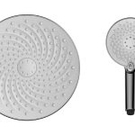 Set de dus VENUS STAR, alb, compus din para de dus superioara si dus de mana