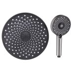 Set de dus VENUS STAR, negru, compus din para de dus superioara si dus de mana