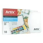 Paleta acuarele cu vopsea solida, 18 culori, burete si pensula cu rezervor de apa