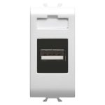 Priza USB Alb Lucios 1 modul