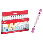 Set 12 Carioci, MP, Varf dublu, 4 mm, Stampila, Multicolor