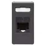 Priza date Gewiss System, RJ45 cat. 5E, incastrata, modulara - 1 modul, negru