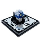 Priza Internet Cat6 Negru cu Rama din Sticla - imagine 2