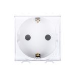 Priza shucko cu capac Alb 2 module