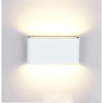 Aplica LED de exterior extra-plata Long, 24W=160W, 3000K, lumina calda, 2160Lm, IP65, alba