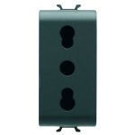 Priza italia Negru 1 modul Gewiss Chorus