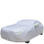 Husă Auto Premium – Pânză Oxford 3 Straturi + Aluminiu, Anti-UV, cu Fermoar și Benzi Reflectorizante, 4.7x1.8x1.5M, Argintiu