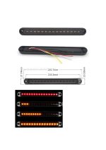 Bandă Luminoasă LED Slim 28cm – Apă Curgătoare + Stop + Semnalizare – 12-24V