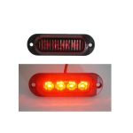 Lampă LED Auto 12-24V, 4 LED-uri Alb, Carcasă Neagră –(4 bucăți)