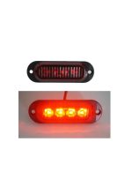 Lampă LED Auto 12-24V, 4 LED-uri Alb, Carcasă Neagră –(4 bucăți)