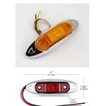 Lampă laterală galbenă 3 LED pentru camion cu carcasă cromată