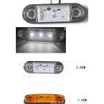 Lampă poziție LED albă - 12V-24V, 3 LED-uri, carcasă compactă