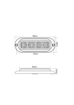 Lumină LED galbenă 4 puncte – 12-24V, carcasă ABS+PC, set 4 bucăți - imagine 4