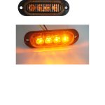 Lumină LED galbenă 4 puncte – 12-24V, carcasă ABS+PC, set 4 bucăți