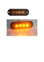 Lumină LED galbenă 4 puncte – 12-24V, carcasă ABS+PC, set 4 bucăți