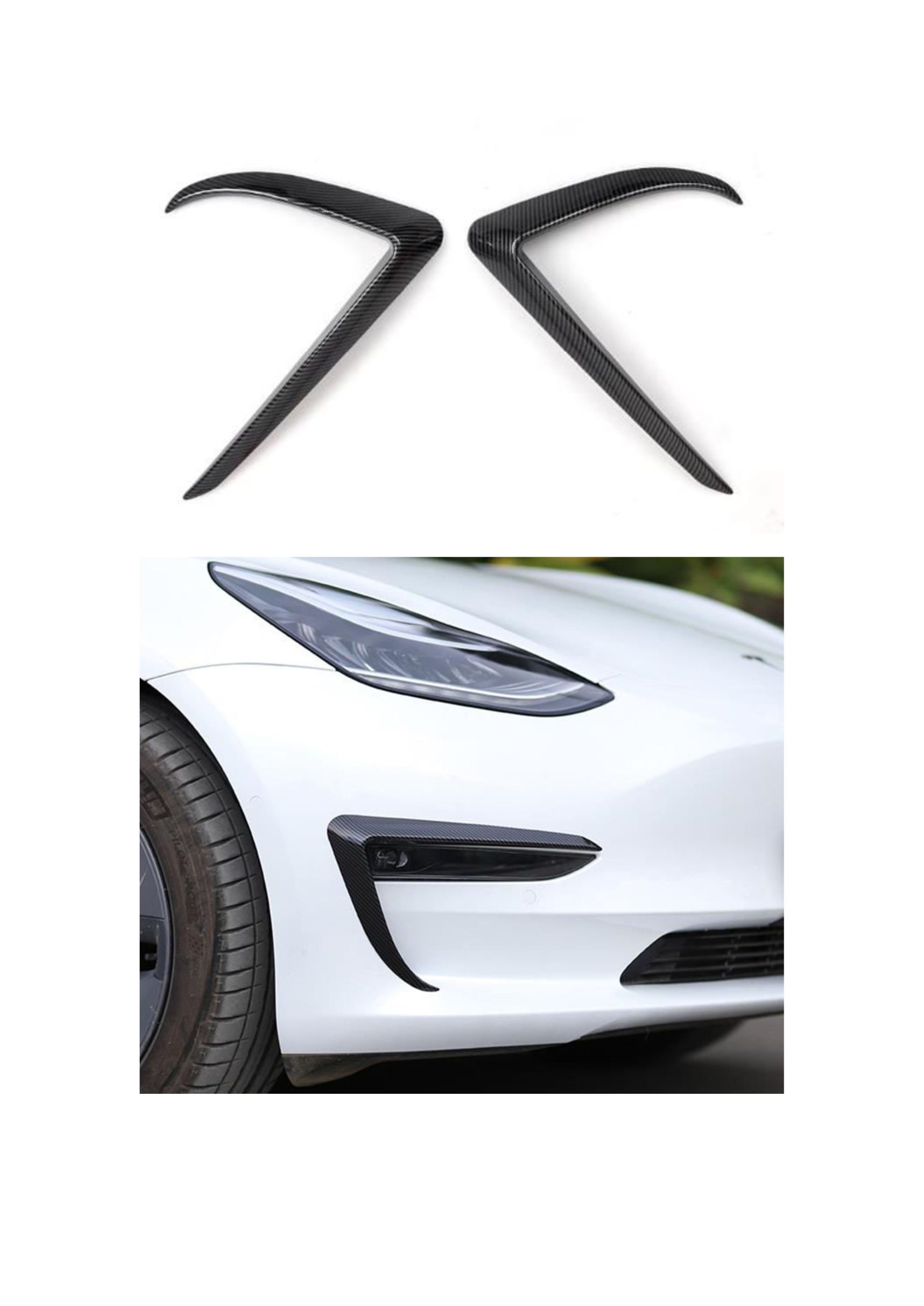 Ornamente faruri ceață carbon Tesla Model 3 – Accente Sport Frontale (1) Ornamente faruri ceață carbon Tesla Model 3 – Accente Sport Frontale - imagine 1