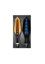 Semnalizatoare LED Motocicletă, Efect Apă Curgătoare, Lumină Galbenă + Albastră, 2 Bucăți