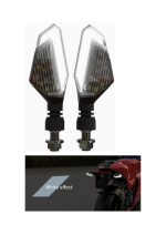 Semnalizatoare LED pentru Motocicletă, 22 LED-uri, Alb + Galben, Design V, 12V, Set 2 Bucăți