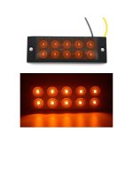 Set 4 Lămpi LED Portocalii Dreptunghiulare – 12 LED-uri – 12-24V – Semnalizare Remorcă/Camion