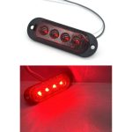 Set 4 Lămpi LED Semnalizare Spate 12-24V, 4 LED-uri, Culoare Roșie