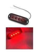 Set 4 Lămpi LED Semnalizare Spate 12-24V, 4 LED-uri, Culoare Roșie