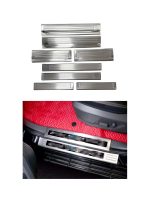 Set Praguri Metalice Cromate Interior – Ford Ranger (2023+) – 8 Piese, Protecții Uși din Inox