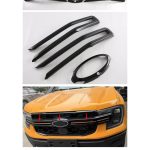 Set Rame Grilă Frontală Negru Lucios – Ford Ranger (2023+) – Accesoriu Central + DRL Trim