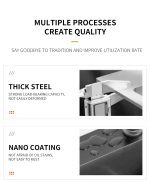 Chiuvetă Bucătărie Inox SUS304 Argintiu 60x45 cm – Model Fagure, Coș de Scurgere, Dispenser Săpun și Sifon Inclus - imagine 7