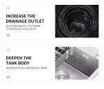 Chiuvetă Bucătărie Inox SUS304 Argintiu 60x45 cm – Model Fagure, Coș de Scurgere, Dispenser Săpun și Sifon Inclus - imagine 8