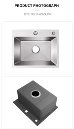 Chiuvetă Bucătărie Inox SUS304 Argintiu 60x45 cm – Model Fagure, Coș de Scurgere, Dispenser Săpun și Sifon Inclus - imagine 9