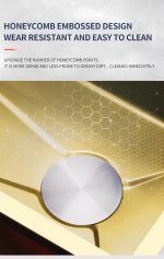 Chiuvetă Bucătărie Inox SUS304 Auriu 60×45 cm – Design Tip Fagure, Coș de Scurgere, Dispenser Săpun și Sifon Inclus - imagine 4