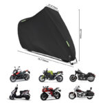 Husă de protecție pentru motocicletă, culoare neagră – impermeabilă și rezistentă UV - imagine 14