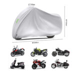 Husă de protecție pentru motocicletă – argintie, impermeabilă, mărime mare 245×125×105 cm - imagine 8