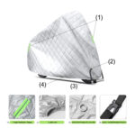 Husă termoizolantă pentru motocicletă – argintie, matlasată, impermeabilă, 200×110×70 cm - imagine 3