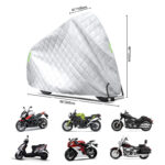Husă termoizolantă pentru motocicletă – argintie, matlasată, impermeabilă, 245×125×105 cm - imagine 4