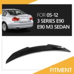 Eleron portbagaj BMW Seria 3 E90 / E90 M3 (2005–2012), fibră de carbon reală, design aerodinamic – model E90-39CA - imagine 6