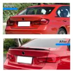 Eleron portbagaj BMW Seria 3 F30 (2012–2018), negru lucios, material ABS premium, montaj cu bandă adezivă